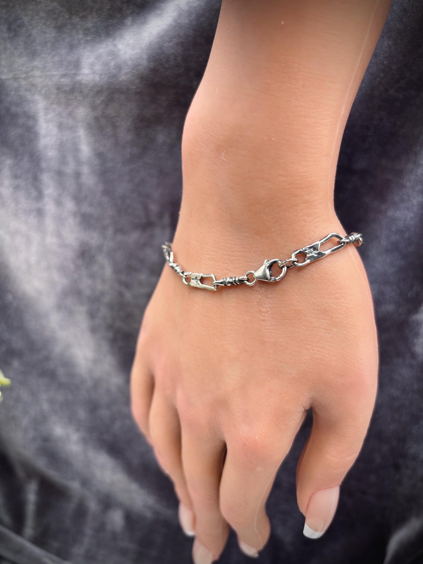 925 Sterling Silver Fisherman Bracelet, Fishers of Men Jewelry, Christian Bracelet, Symbolic Faith Bracelet, Vintage Silver Chain