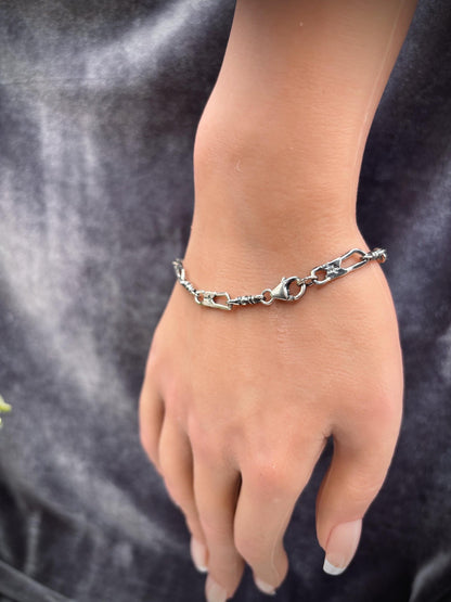 925 Sterling Silver Fisherman Bracelet, Fishers of Men Jewelry, Christian Bracelet, Symbolic Faith Bracelet, Vintage Silver Chain