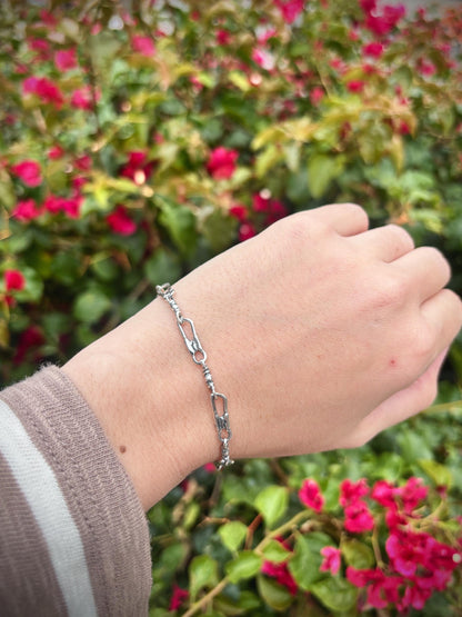925 Sterling Silver Fisherman Bracelet, Fishers of Men Jewelry, Christian Bracelet, Symbolic Faith Bracelet, Vintage Silver Chain