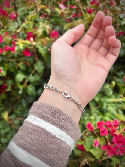 925 Sterling Silver Fisherman Bracelet, Fishers of Men Jewelry, Christian Bracelet, Symbolic Faith Bracelet, Vintage Silver Chain