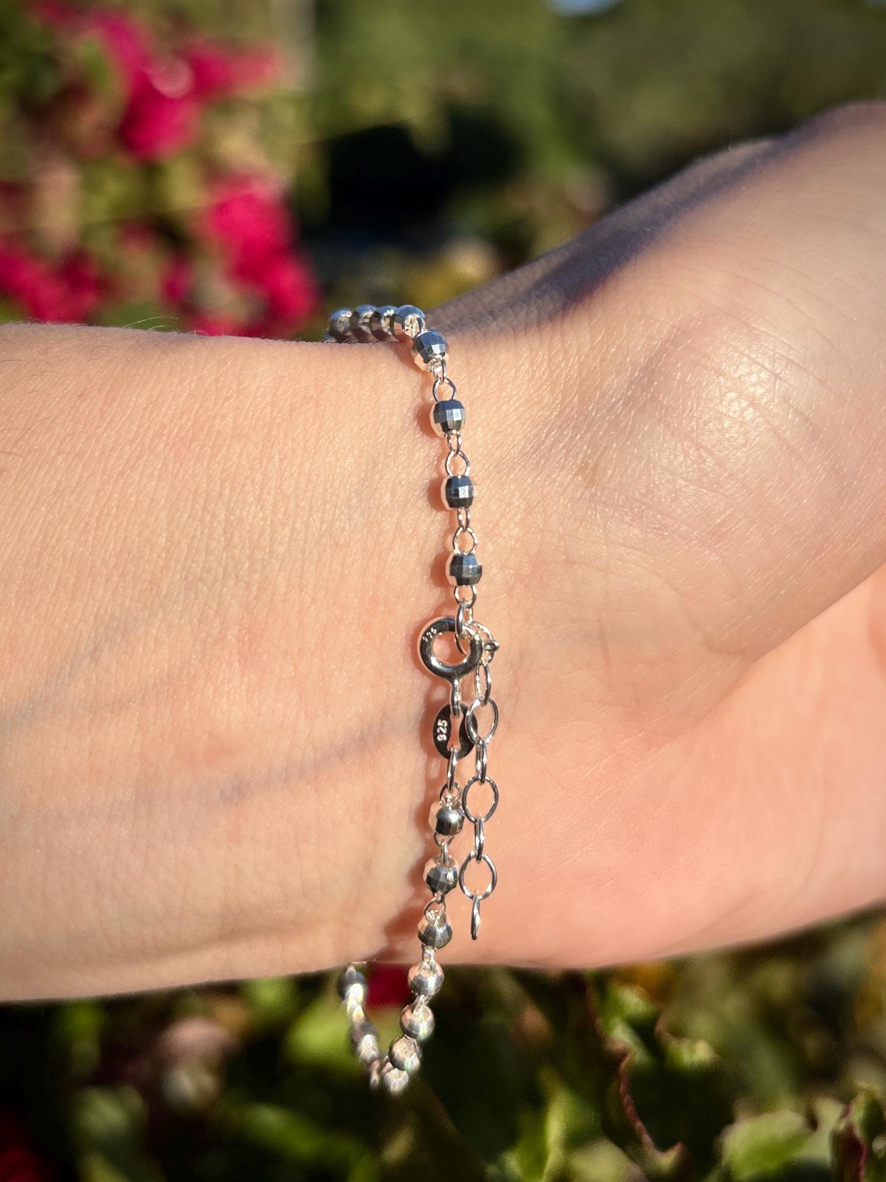 925 Sterling Silver Cross Bracelet 8 in, Christian Jewelry, Faith Bracelet for Women, Religious Gift, Dainty Catholic Cross, Minimalist