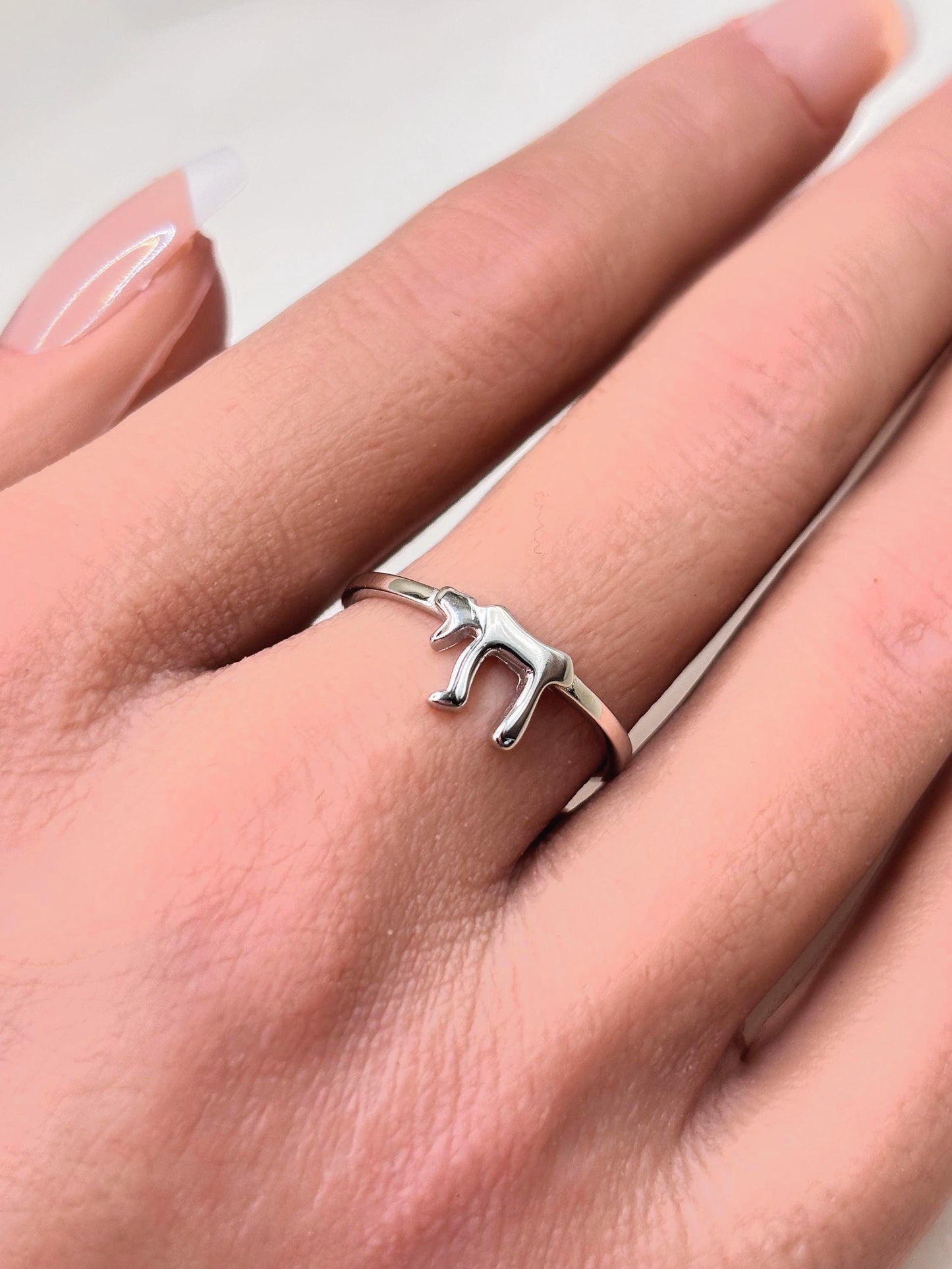 Chai Ring Sterling Silver, Hebrew Letter Ring, Jewish Jewelry, Symbol of Life Ring, Spiritual Minimalist Ring, Handmade Gift