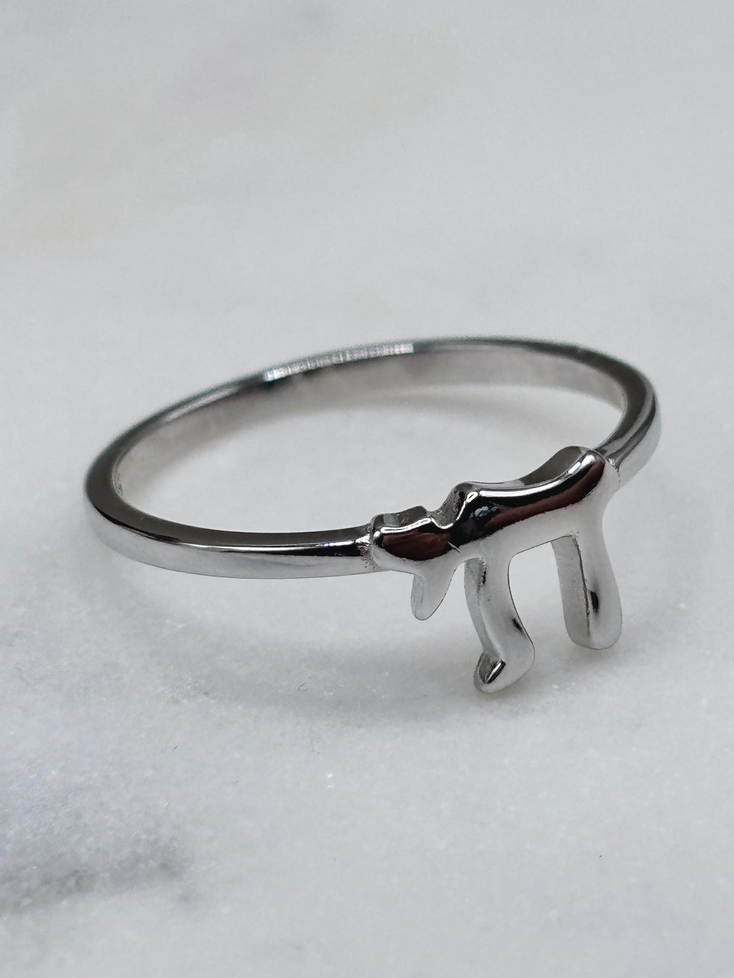Chai Ring Sterling Silver, Hebrew Letter Ring, Jewish Jewelry, Symbol of Life Ring, Spiritual Minimalist Ring, Handmade Gift
