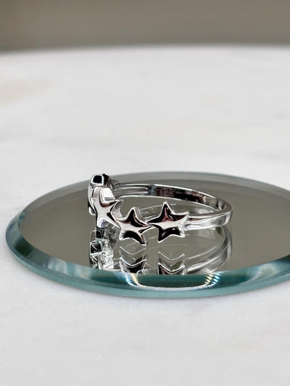 Star Ring Sterling Silver 925, Minimalist Star Band, Dainty Stackable Ring, Celestial Jewelry, Everyday Ring, Gift for Her