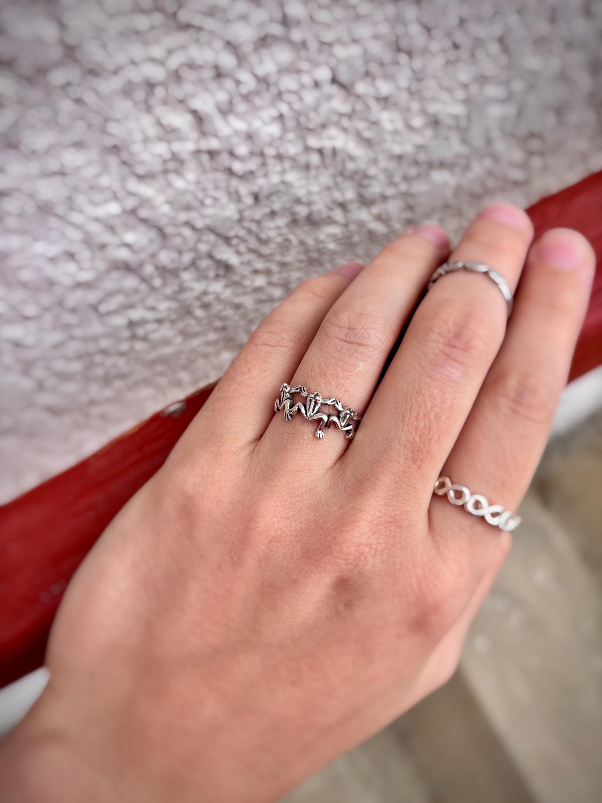 Frog Ring Sterling Silver 925, Fun Jewelry, Cute Animal Ring, Unique Statement Ring, Minimalist Nature Jewelry, Gift for Her,