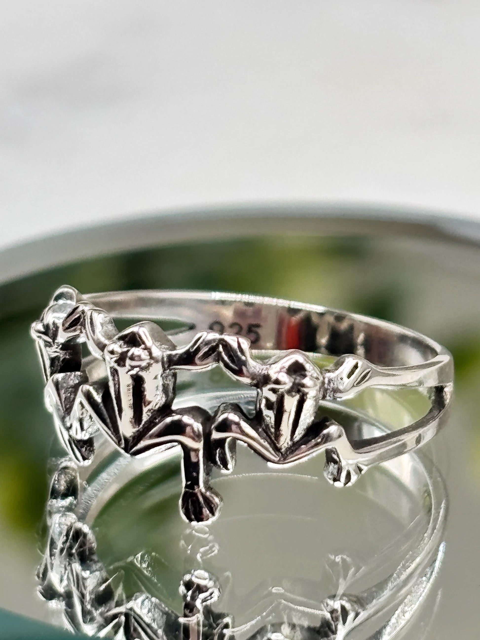 Frog Ring Sterling Silver 925, Fun Jewelry, Cute Animal Ring, Unique Statement Ring, Minimalist Nature Jewelry, Gift for Her,