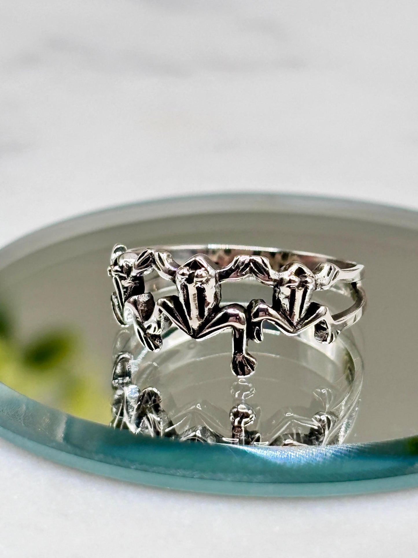Frog Ring Sterling Silver 925, Fun Jewelry, Cute Animal Ring, Unique Statement Ring, Minimalist Nature Jewelry, Gift for Her,