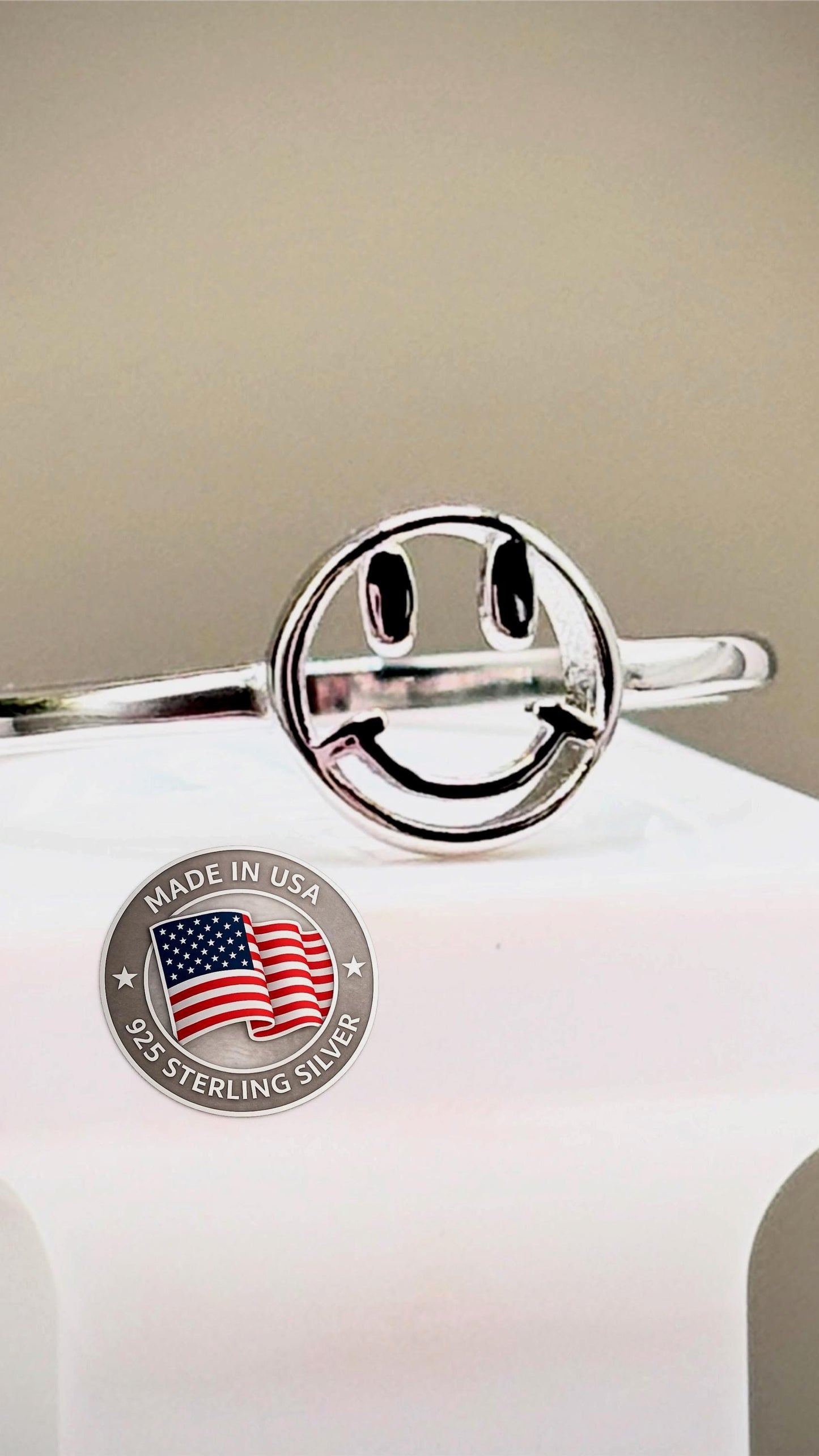 Handmade emoji ring, 925 sterling silver smiley face ring, minimalist happy face ring, cute everyday jewelry, positive gift for her