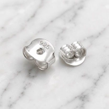 Ruby CZ Stud Earrings, 925 Sterling Silver Earrings, Red Gemstone Studs, Hypoallergenic Minimal Earrings, Everyday Jewelry Gift