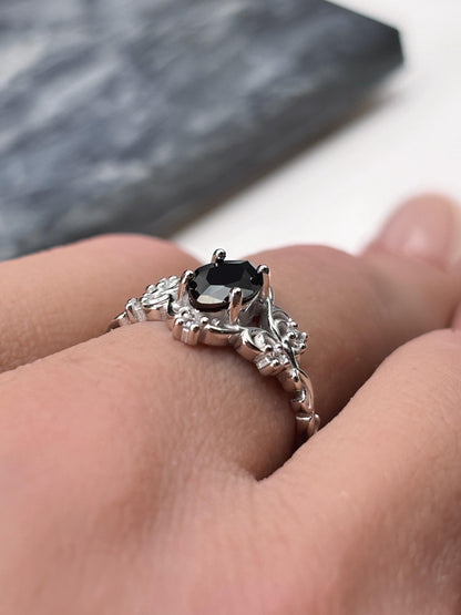 Handmade Black Onyx Ring 925 Sterling Silver, Marquise Cut Gothic Ring, Vintage Engagement Ring, Art Deco Statement Ring for Women