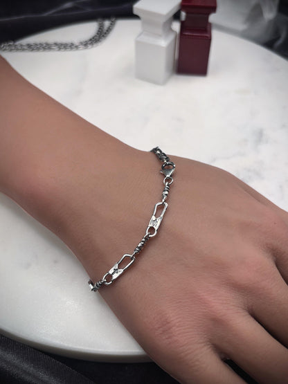 925 Sterling Silver Fisherman Bracelet, Fishers of Men Jewelry, Christian Bracelet, Symbolic Faith Bracelet, Vintage Silver Chain