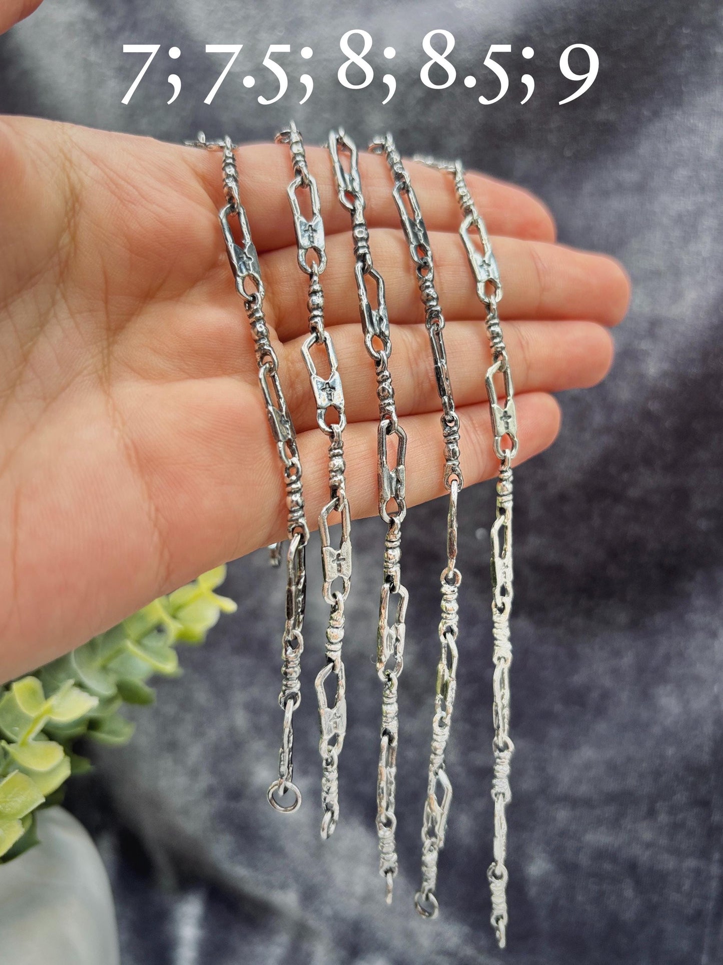 925 Sterling Silver Fisherman Bracelet, Fishers of Men Jewelry, Christian Bracelet, Symbolic Faith Bracelet, Vintage Silver Chain