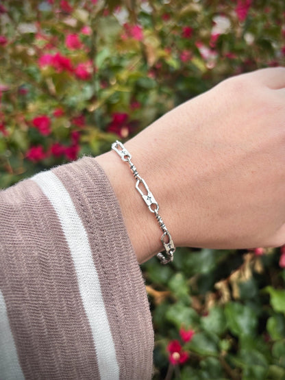 925 Sterling Silver Fisherman Bracelet, Fishers of Men Jewelry, Christian Bracelet, Symbolic Faith Bracelet, Vintage Silver Chain