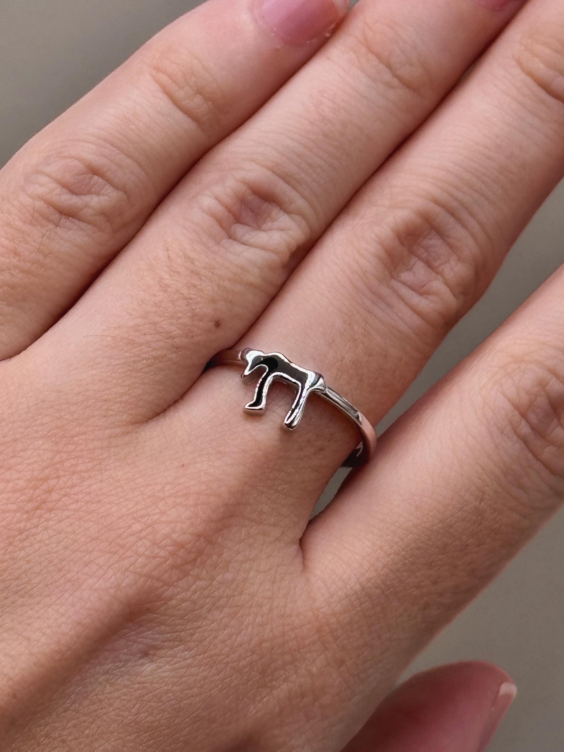 Chai Ring Sterling Silver, Hebrew Letter Ring, Jewish Jewelry, Symbol of Life Ring, Spiritual Minimalist Ring, Handmade Gift