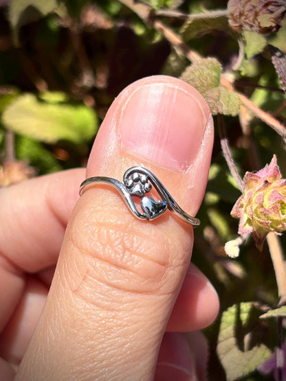 Pet Lover Jewelry, Cat Mom, Dog Mom Gift, 925 Sterling Silver Pet Ring, Dog Lover Jewelry, Cat Mom Gift, Pet Ring, Pet Memorial