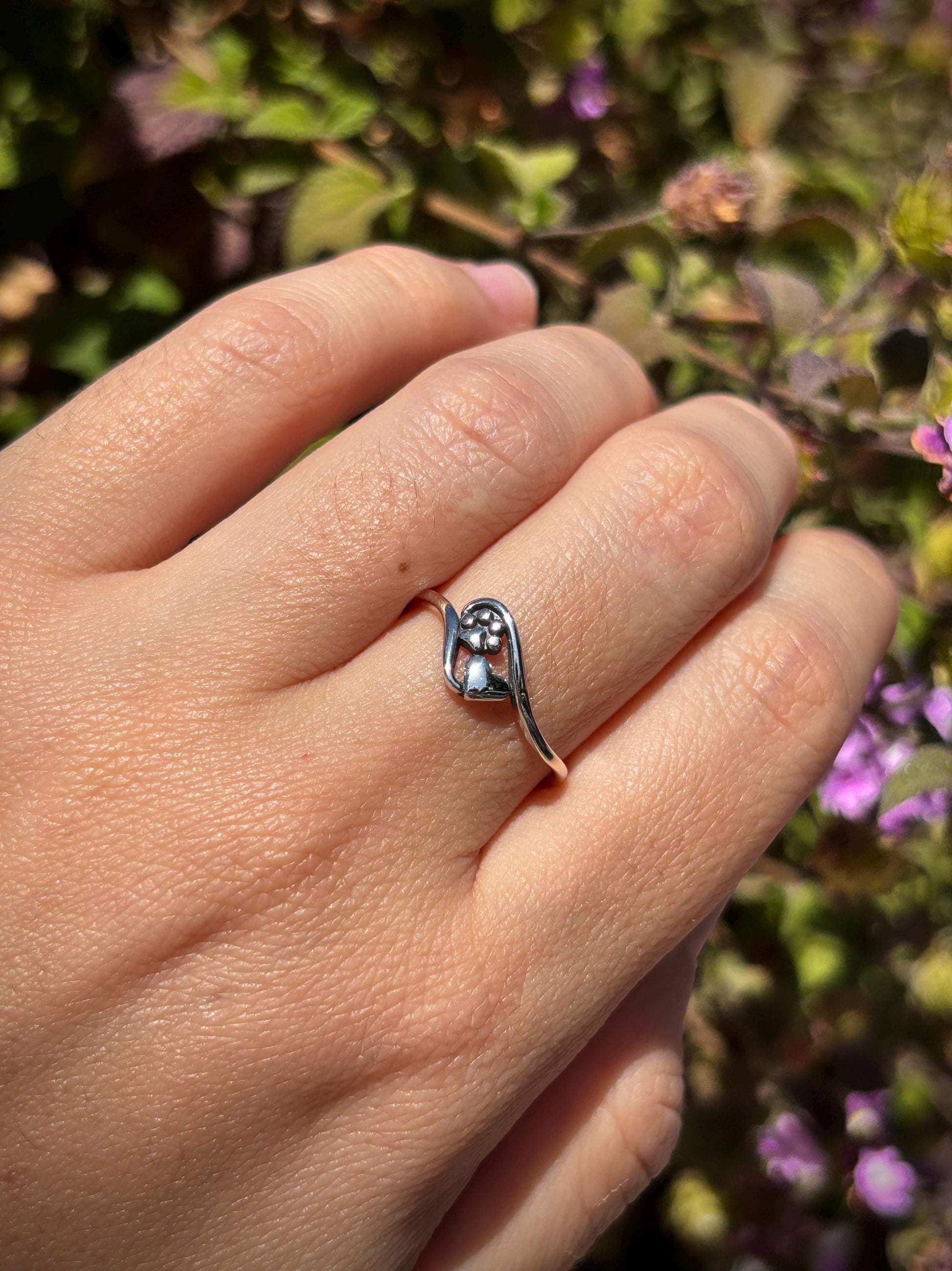 Pet Lover Jewelry, Cat Mom, Dog Mom Gift, 925 Sterling Silver Pet Ring, Dog Lover Jewelry, Cat Mom Gift, Pet Ring, Pet Memorial