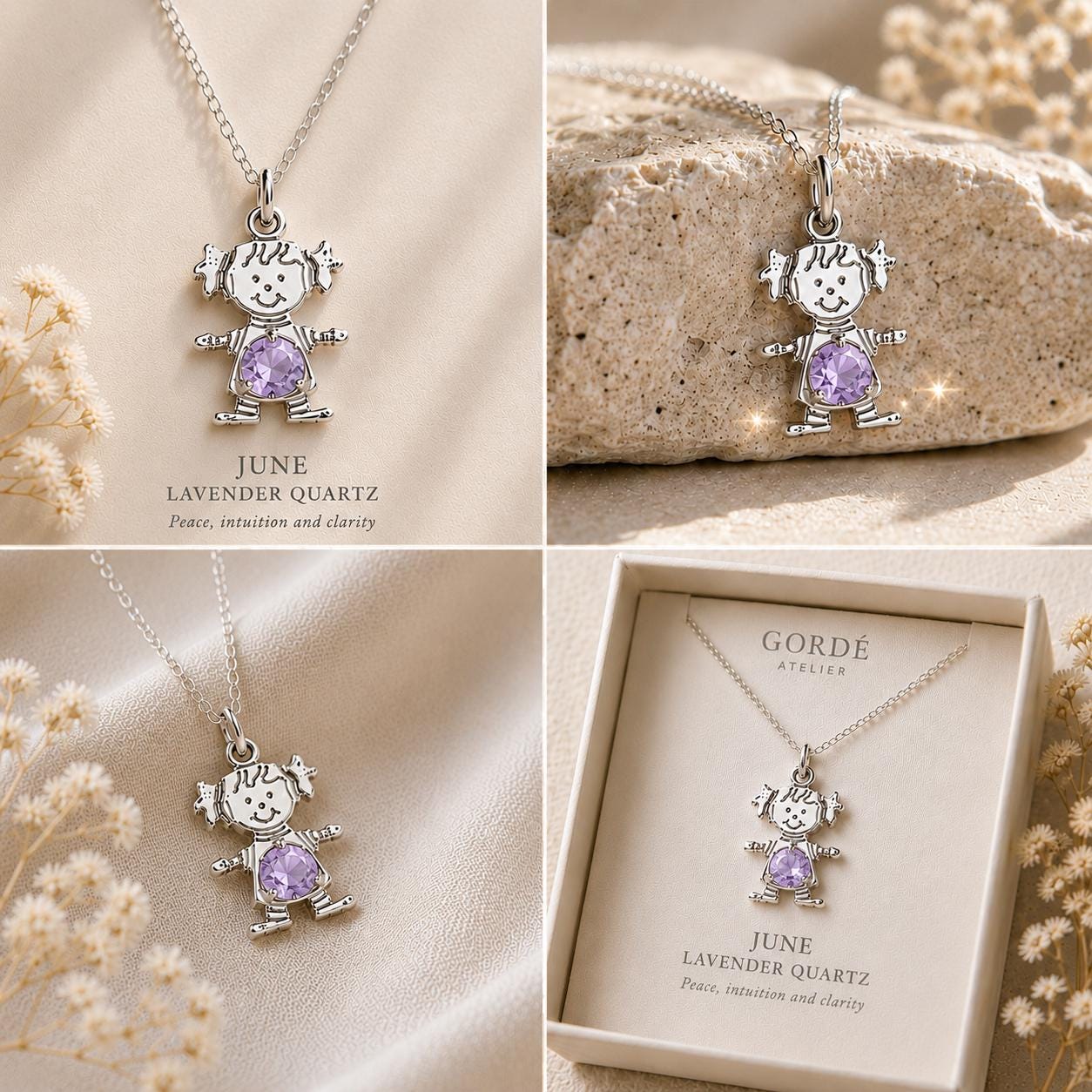 High polished 925 sterling silver round CZ birthstone girl charm, personalized girl pendant, birthstone necklace charm, gift for daughter