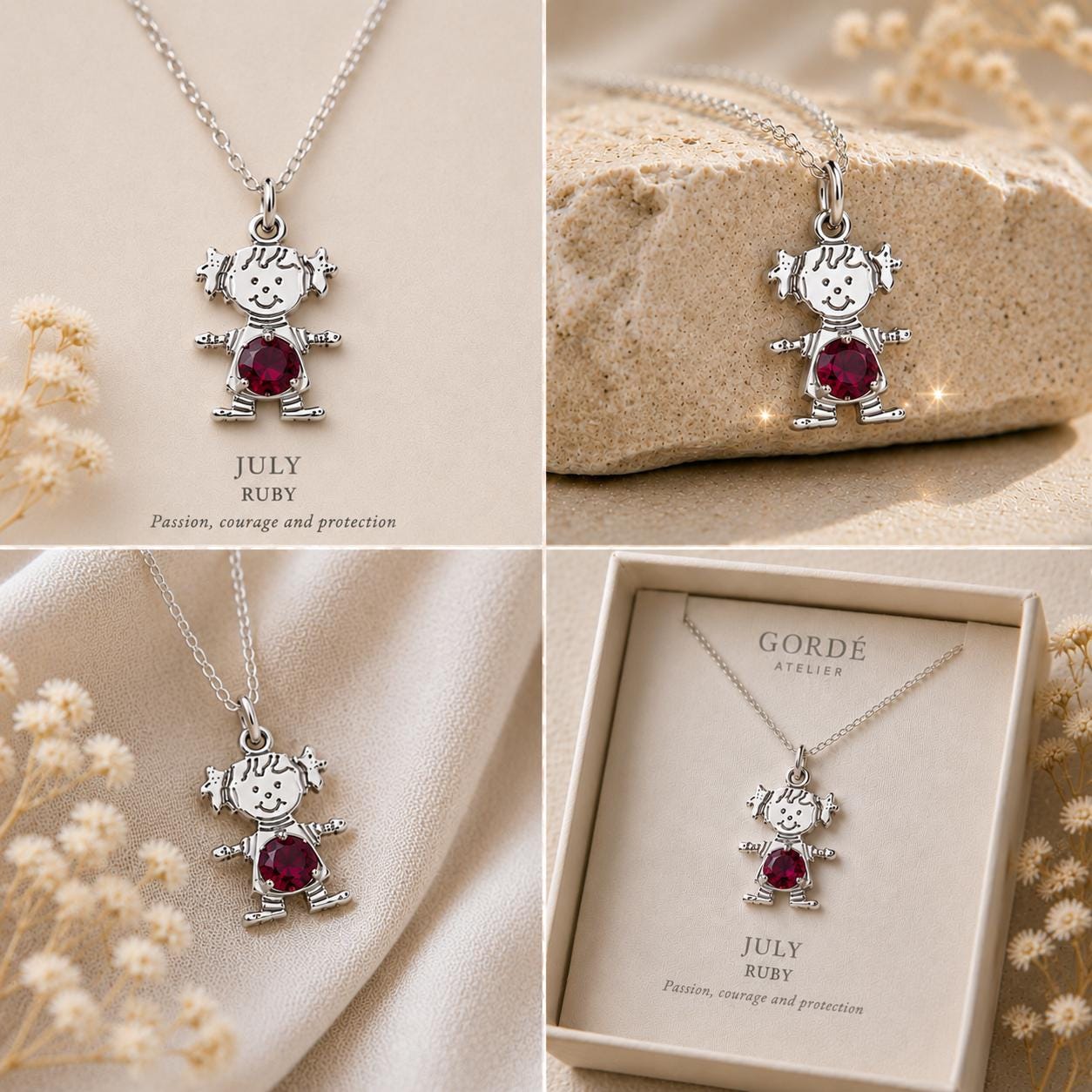 High polished 925 sterling silver round CZ birthstone girl charm, personalized girl pendant, birthstone necklace charm, gift for daughter