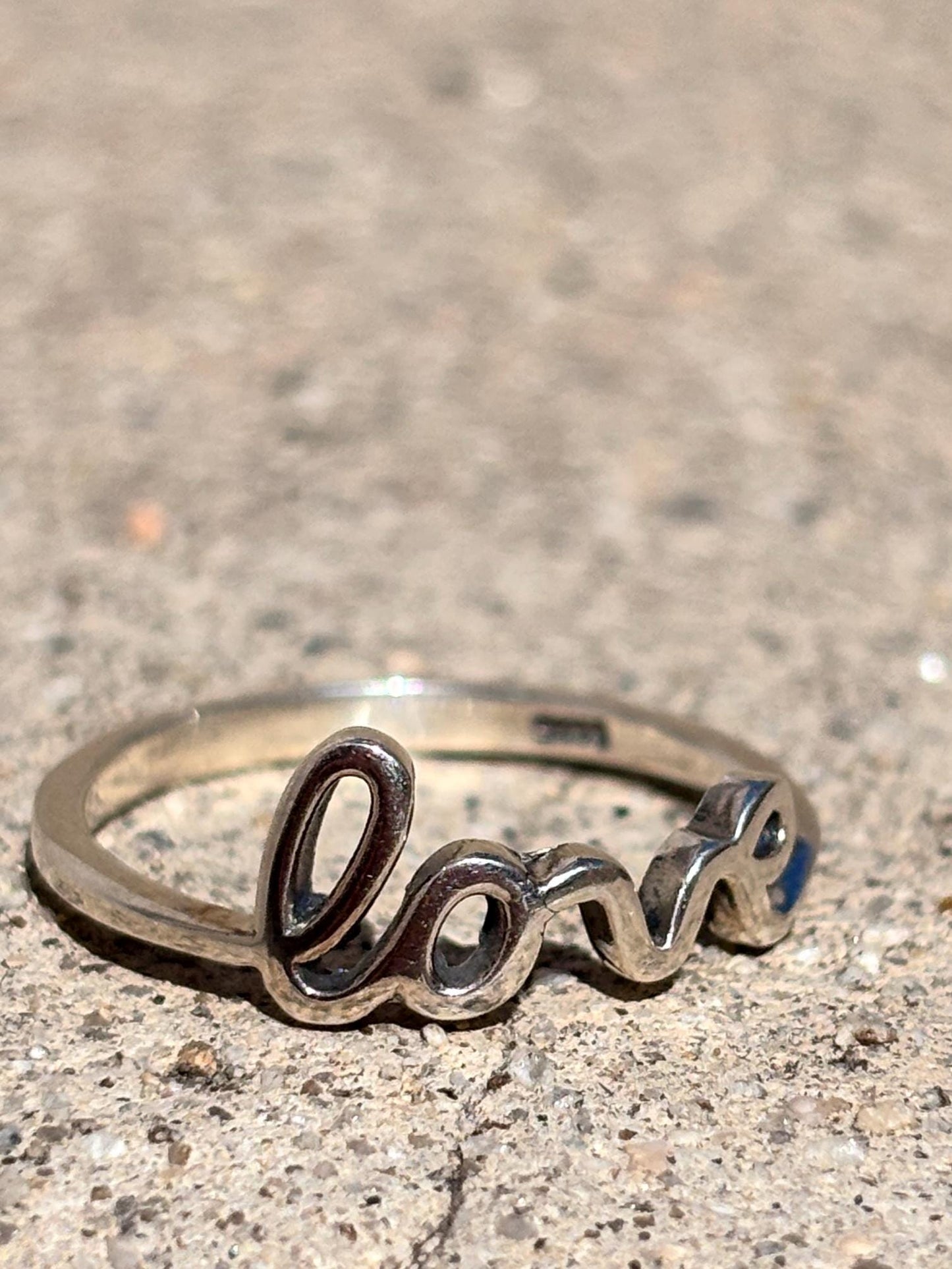 925 Sterling Silver Love Ring, Handmade Minimalist Script Ring, Cute Romantic Promise Ring, Everyday Jewelry Gift for Her
