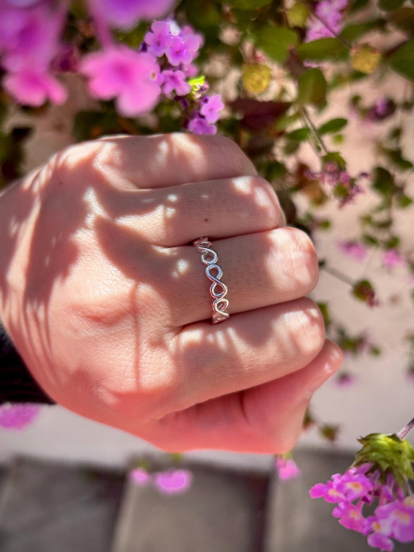 Infinity Ring 925 Sterling Silver, Minimalist Infinity Band, Handmade Promise Ring, Dainty Stackable Ring, Symbolic Love Jewelry