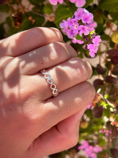 Infinity Ring 925 Sterling Silver, Minimalist Infinity Band, Handmade Promise Ring, Dainty Stackable Ring, Symbolic Love Jewelry