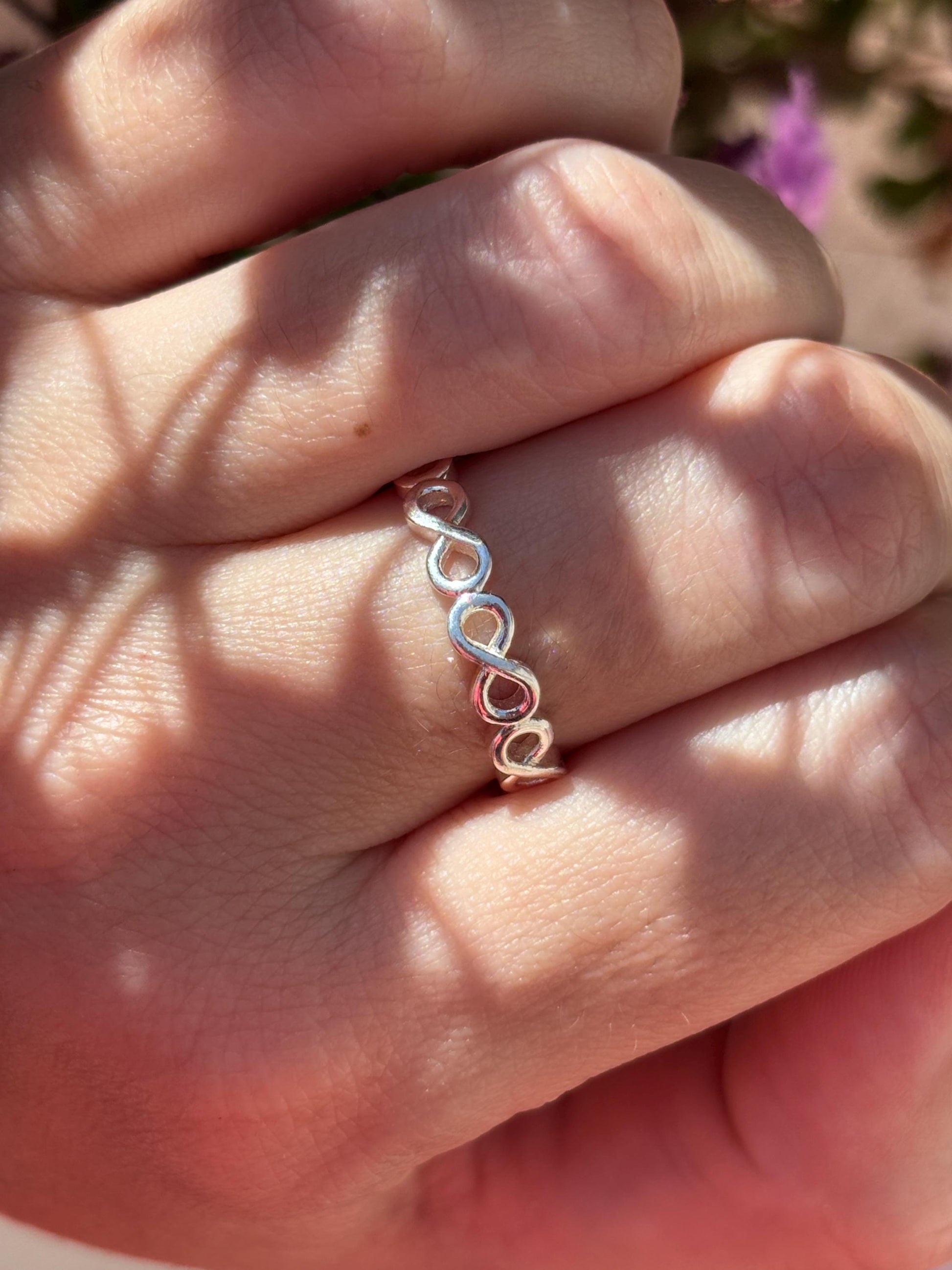 Infinity Ring 925 Sterling Silver, Minimalist Infinity Band, Handmade Promise Ring, Dainty Stackable Ring, Symbolic Love Jewelry