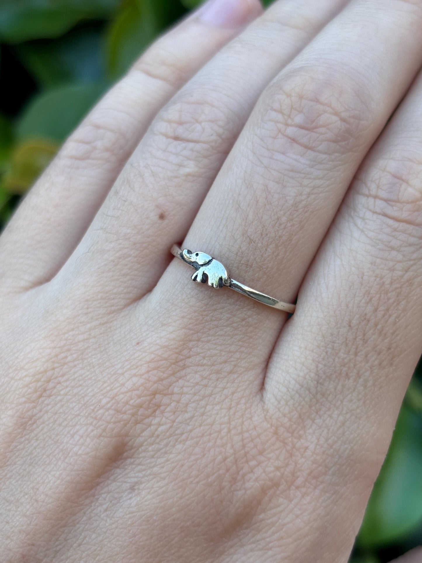 Tiny Elephant Ring 925 Sterling Silver, Dainty Animal Ring, Minimalist Elephant Jewelry, Cute Everyday Ring, Gift for Elephant Lover