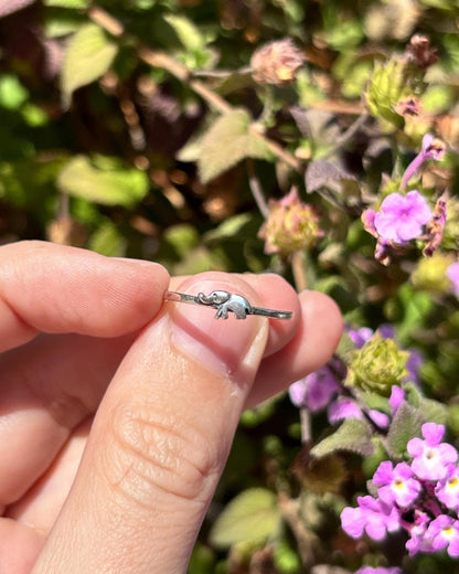 Tiny Elephant Ring 925 Sterling Silver, Dainty Animal Ring, Minimalist Elephant Jewelry, Cute Everyday Ring, Gift for Elephant Lover