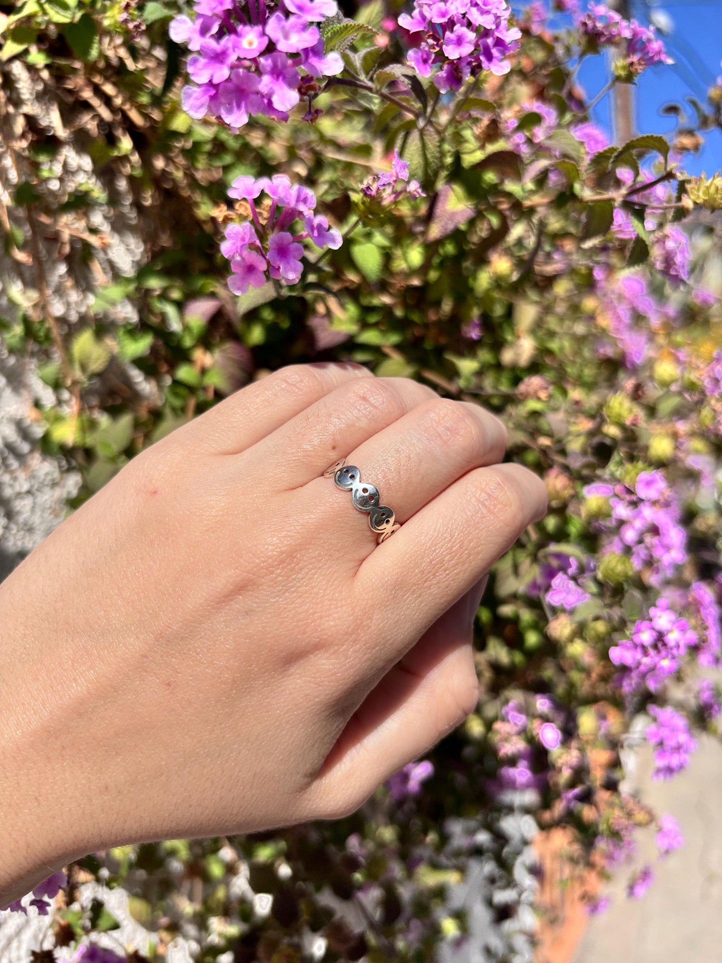 Smiley Face Ring 925 Sterling Silver, Y2K Happy Face Band, Emoji Ring, Cute Gen Z Jewelry, Trendy Stacking Ring Gift for Her