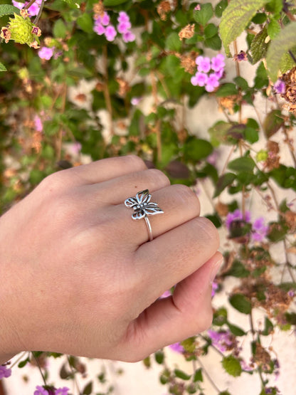 Butterfly Ring Sterling Silver, Minimalist Butterfly Jewelry, Nature Inspired Ring, Open Butterfly Band, Everyday Silver Ring