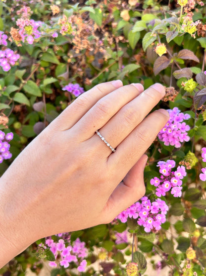 Sterling Silver CZ Eternity Band Ring, Minimalist Stackable Ring, Thin Wedding Band, Dainty Promise Ring, Everyday Jewelry