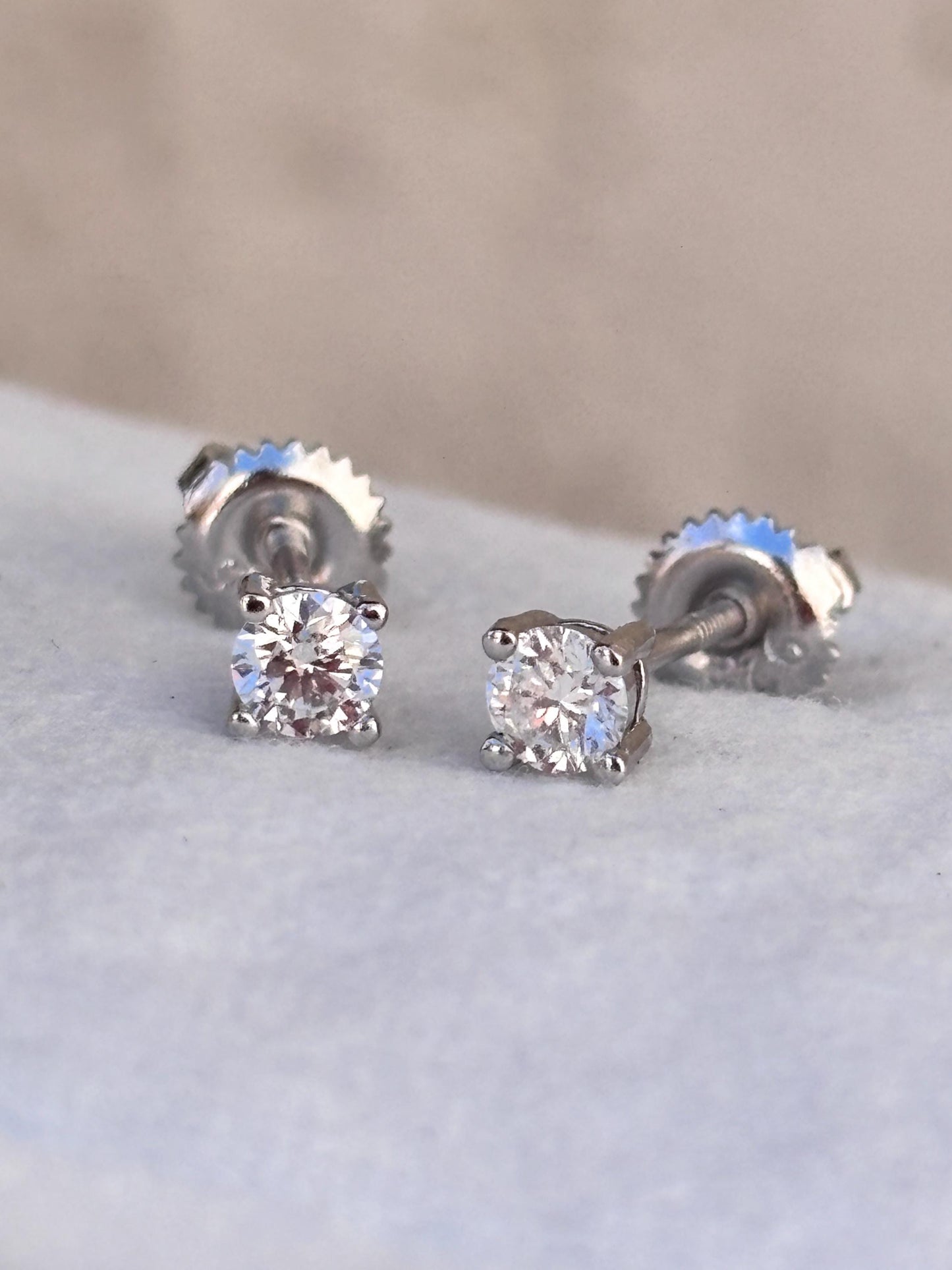 0.24ct Lab Grown Diamond Stud Earrings, 925 Sterling Silver Screw Back Studs, Minimalist Everyday Earrings, Gift for Her