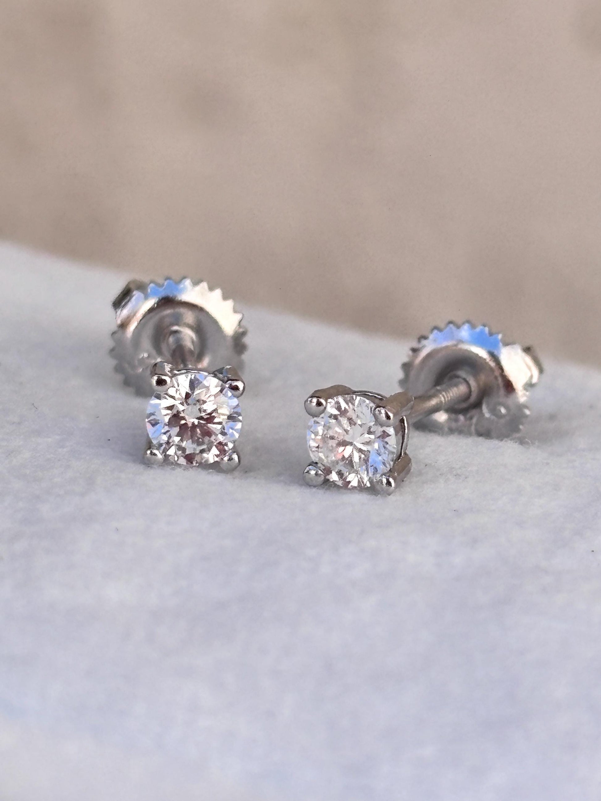0.24ct Lab Grown Diamond Stud Earrings, 925 Sterling Silver Screw Back Studs, Minimalist Everyday Earrings, Gift for Her