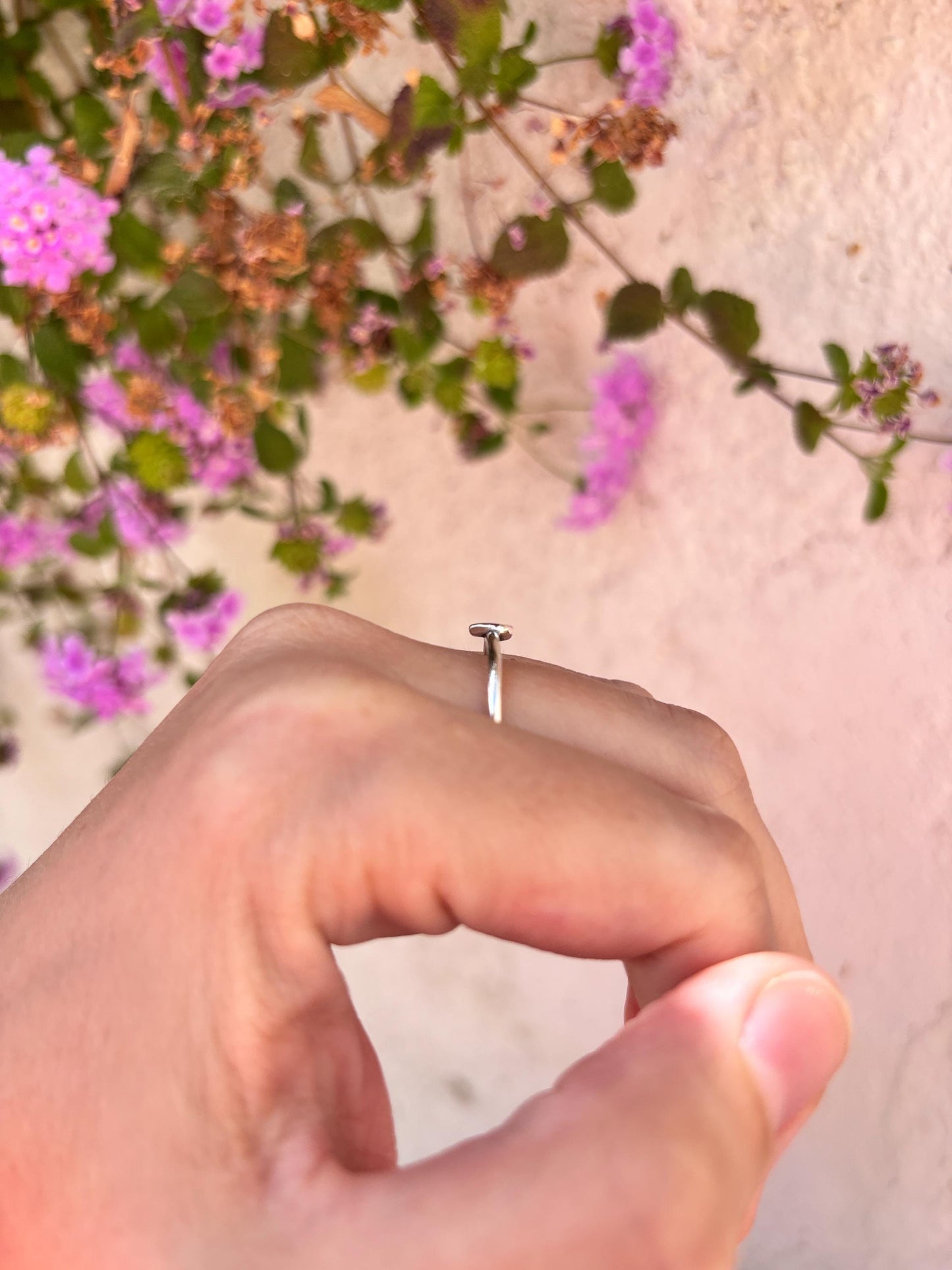 Minimalist Diamond Outline Ring, 925 Sterling Silver Ring, Tiny Diamond Shape Ring, Dainty Stacking Ring, Geometric Jewelry