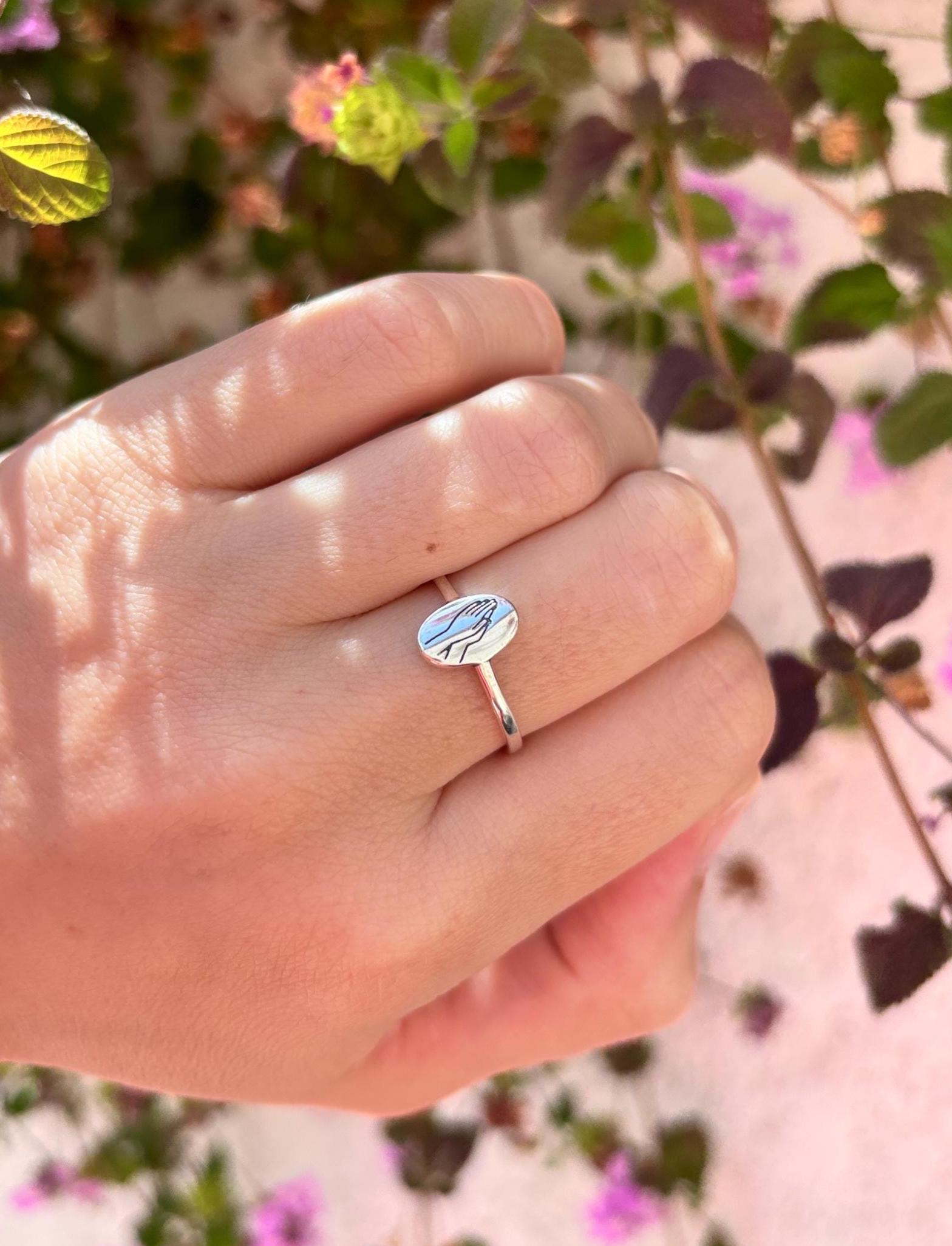 Praying Hands Ring, 925 Sterling Silver Christian Ring, Faith Inspired Jewelry, Religious Statement Ring, Prayer Ring Gift
