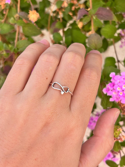 Stethoscope Heart Ring, Nurse Gift Ring, 925 Sterling Silver Medical Jewelry, Doctor RN CNA Gift, Minimalist Healthcare Ring, Physician Ring