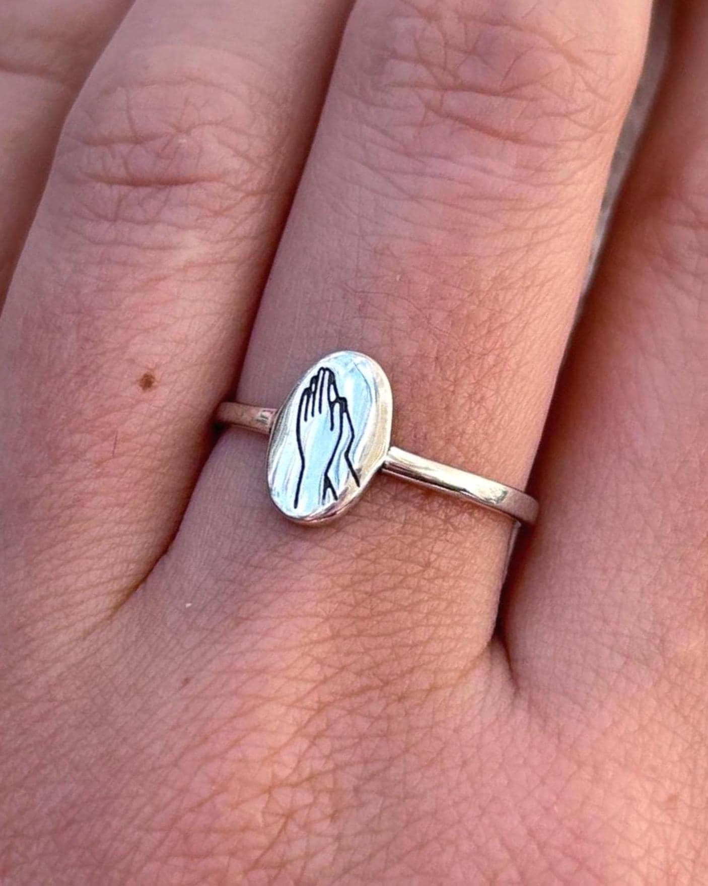 Praying Hands Ring, 925 Sterling Silver Christian Ring, Faith Inspired Jewelry, Religious Statement Ring, Prayer Ring Gift