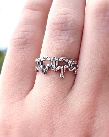 Frog Ring Sterling Silver 925, Fun Jewelry, Cute Animal Ring, Unique Statement Ring, Minimalist Nature Jewelry, Gift for Her,