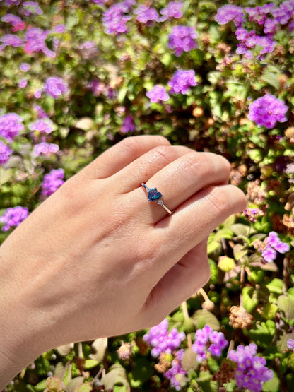 Rainbow Mystic Topaz Heart Ring, 925 Sterling Silver Promise Ring, Color Changing Heart Ring, Dainty Rainbow Stone Ring, Gift for Her