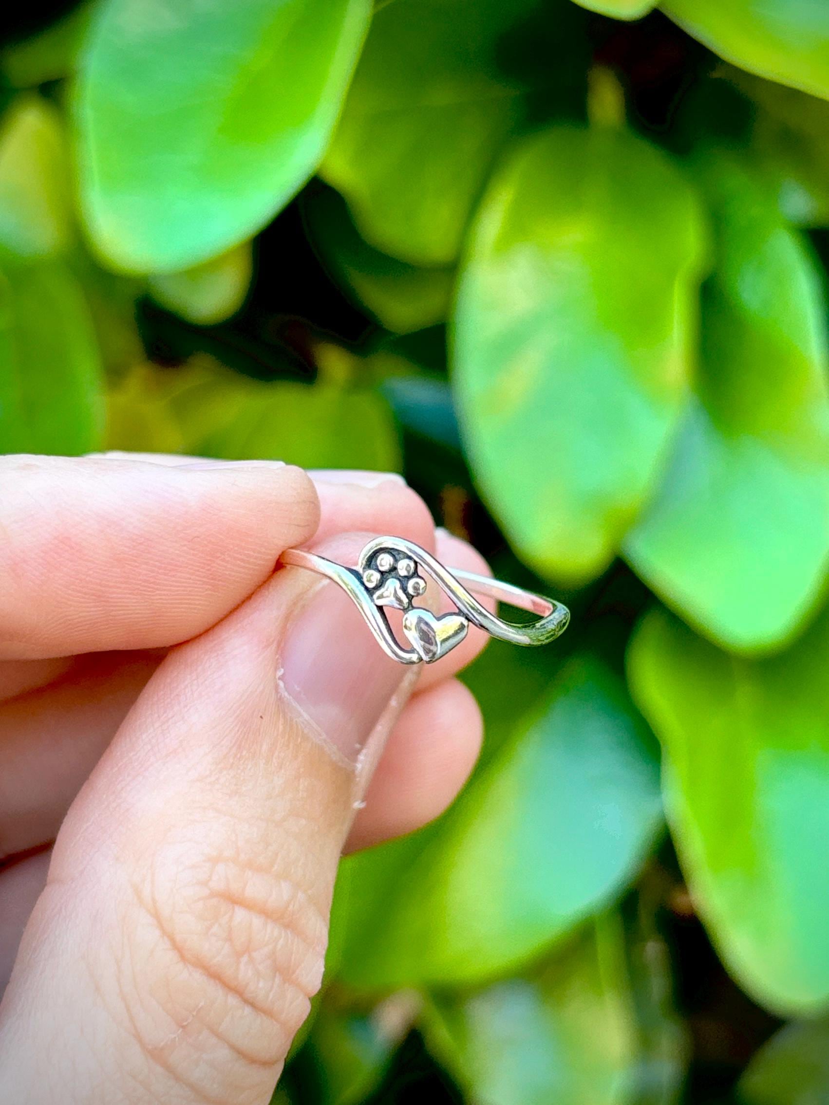 Pet Lover Jewelry, Cat Mom, Dog Mom Gift, 925 Sterling Silver Pet Ring, Dog Lover Jewelry, Cat Mom Gift, Pet Ring, Pet Memorial