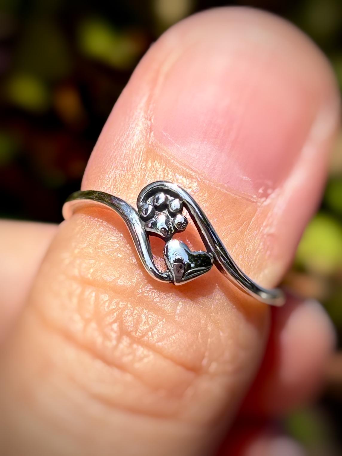 Pet Lover Jewelry, Cat Mom, Dog Mom Gift, 925 Sterling Silver Pet Ring, Dog Lover Jewelry, Cat Mom Gift, Pet Ring, Pet Memorial