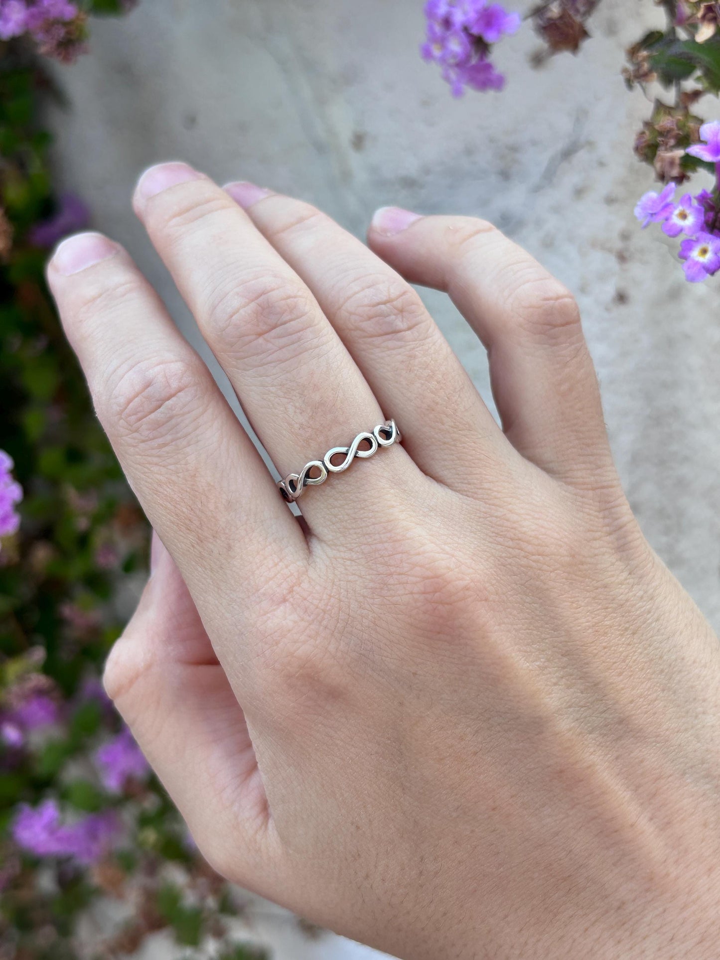 Infinity Ring 925 Sterling Silver, Minimalist Infinity Band, Handmade Promise Ring, Dainty Stackable Ring, Symbolic Love Jewelry