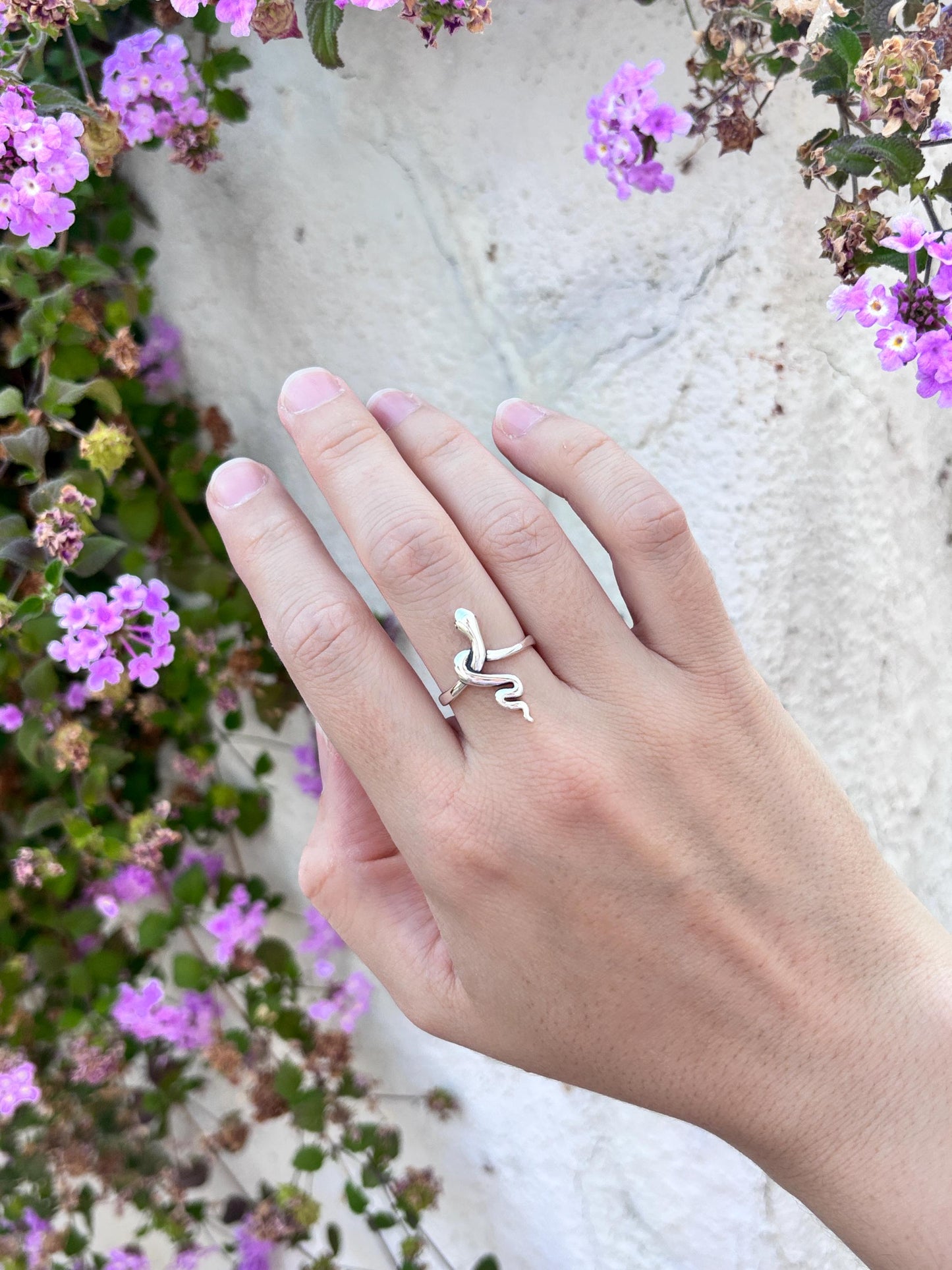 Sterling Silver Snake Ring, Serpent Ring, Snake Jewelry, Minimalist Snake Ring, Adjustable Silver Ring, Gothic Ring, Symbolic Jewelry