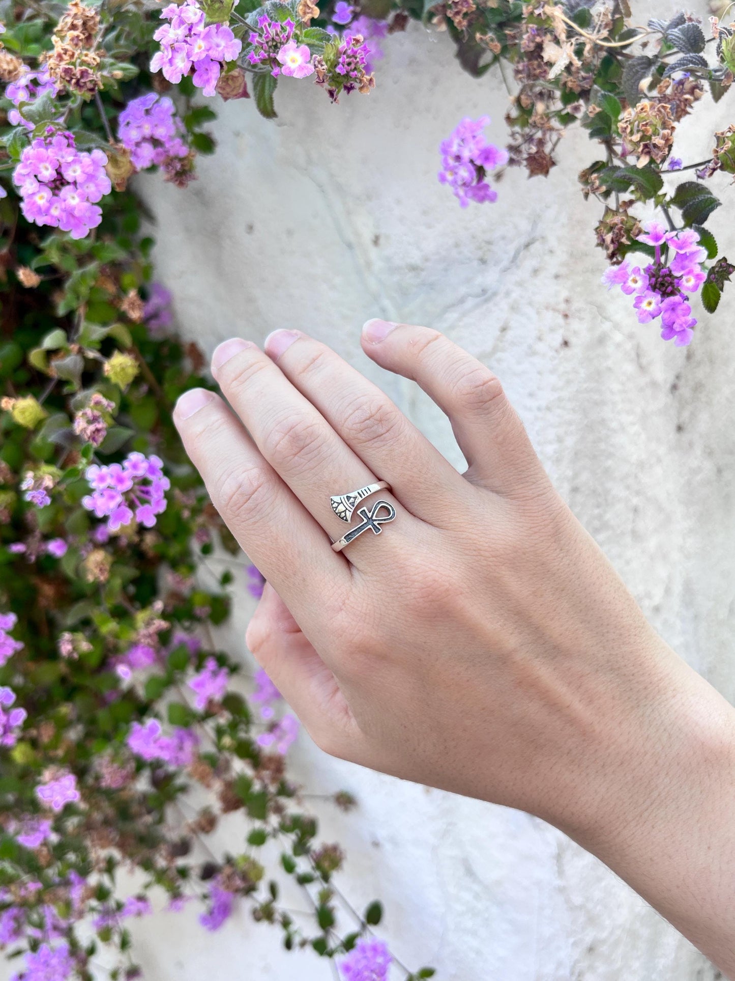 Sterling Silver Ankh Ring, Egyptian Cross Ring, Ankh Symbol Jewelry, Ancient Egypt Ring, Spiritual Protection Ring, 925 Silver Gift