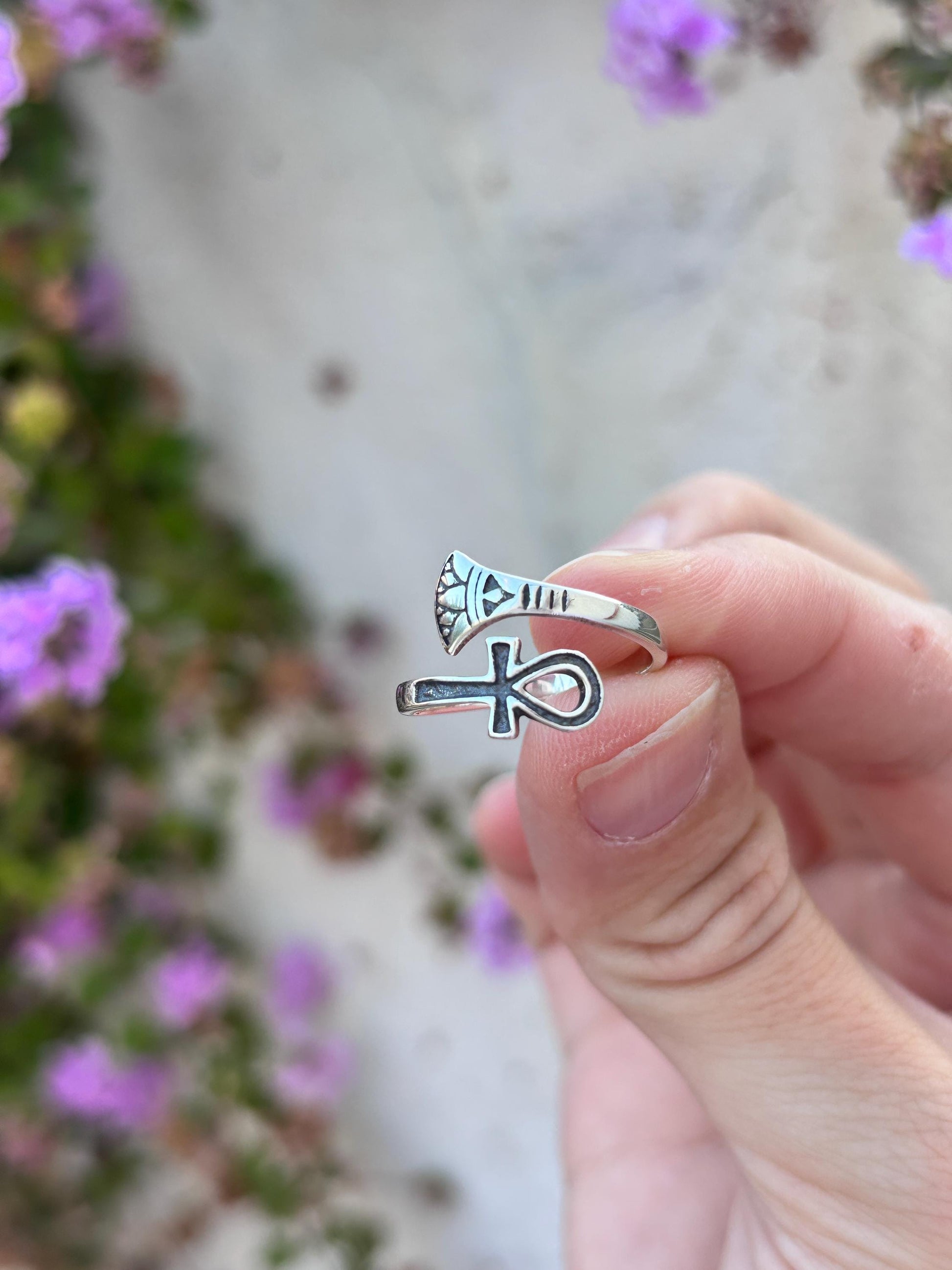 Sterling Silver Ankh Ring, Egyptian Cross Ring, Ankh Symbol Jewelry, Ancient Egypt Ring, Spiritual Protection Ring, 925 Silver Gift