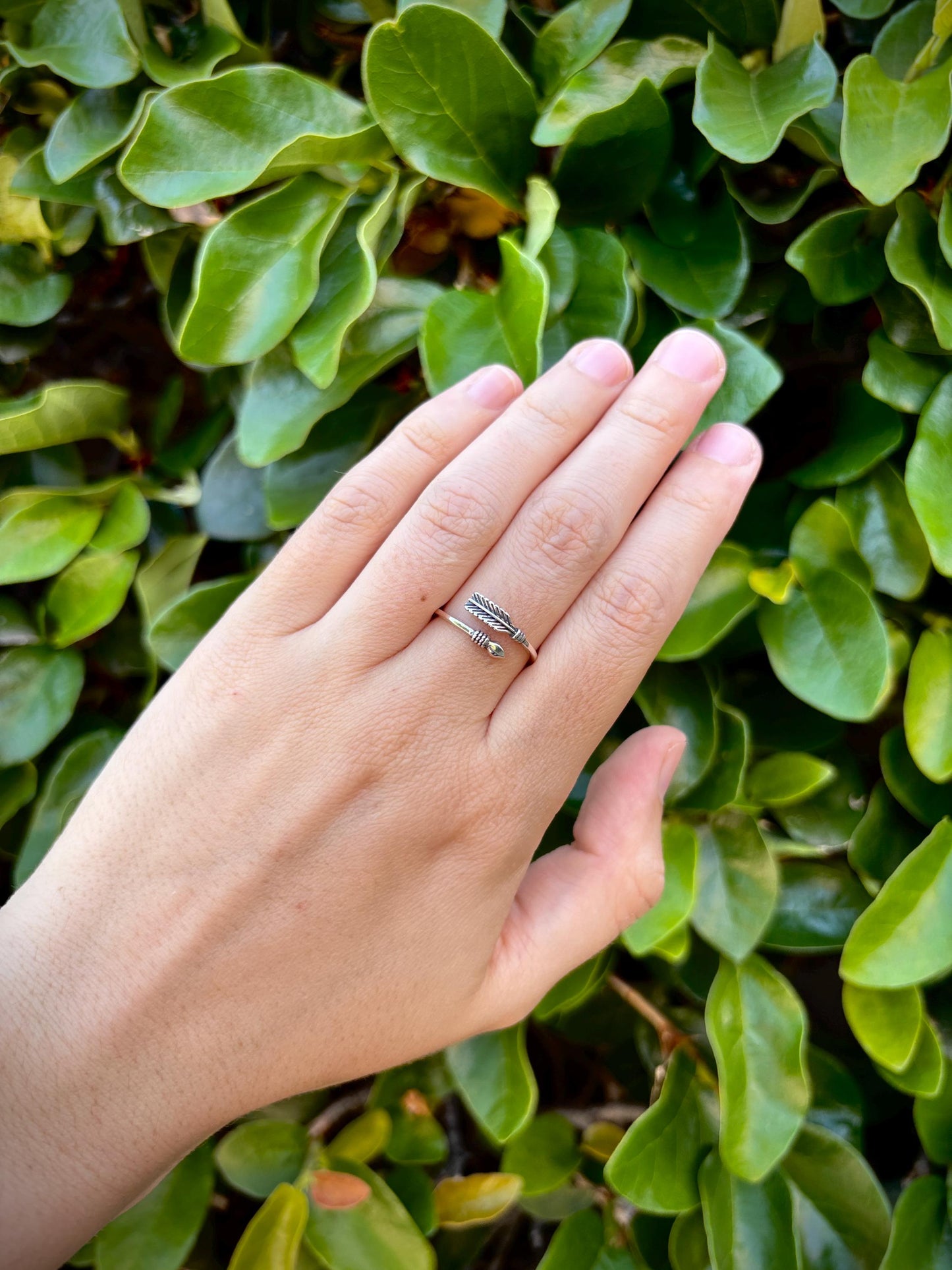 925 Sterling Silver Arrow Ring Handmade, Boho Feather Ring, Adjustable Arrow Wrap Ring, Minimalist Nature Jewelry Gift for Her