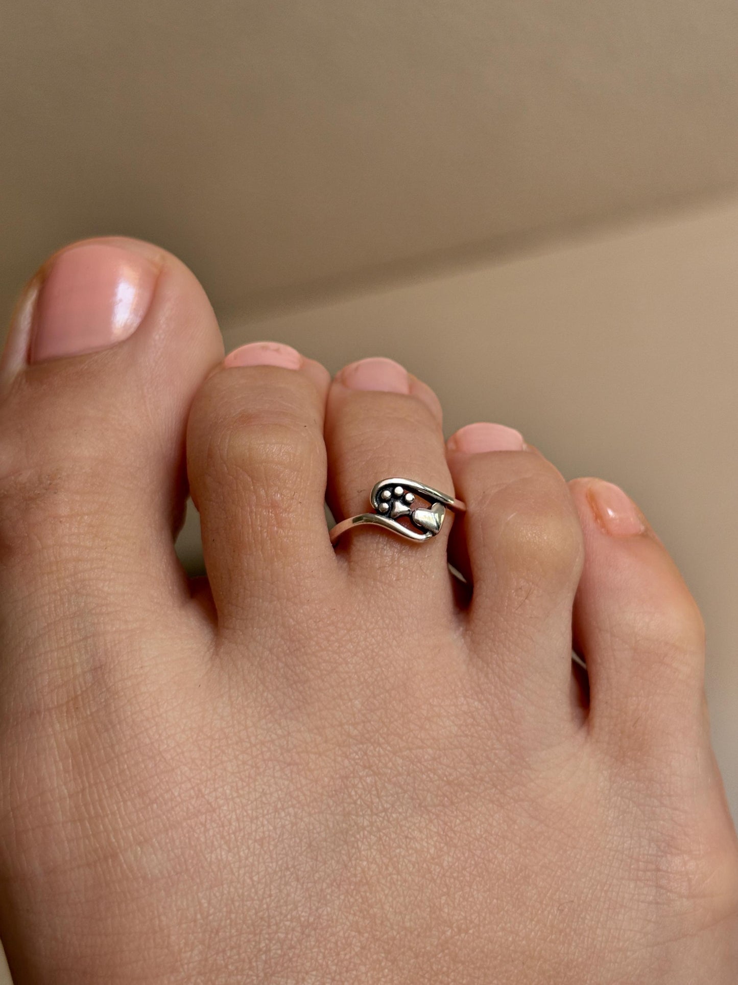 925 Sterling Silver Paw Print Toe Ring, Dog Lover Toe Ring, Cat Lover Jewelry, Adjustable Silver Toe Ring, Pet Memorial Gift, Summer Jewelry