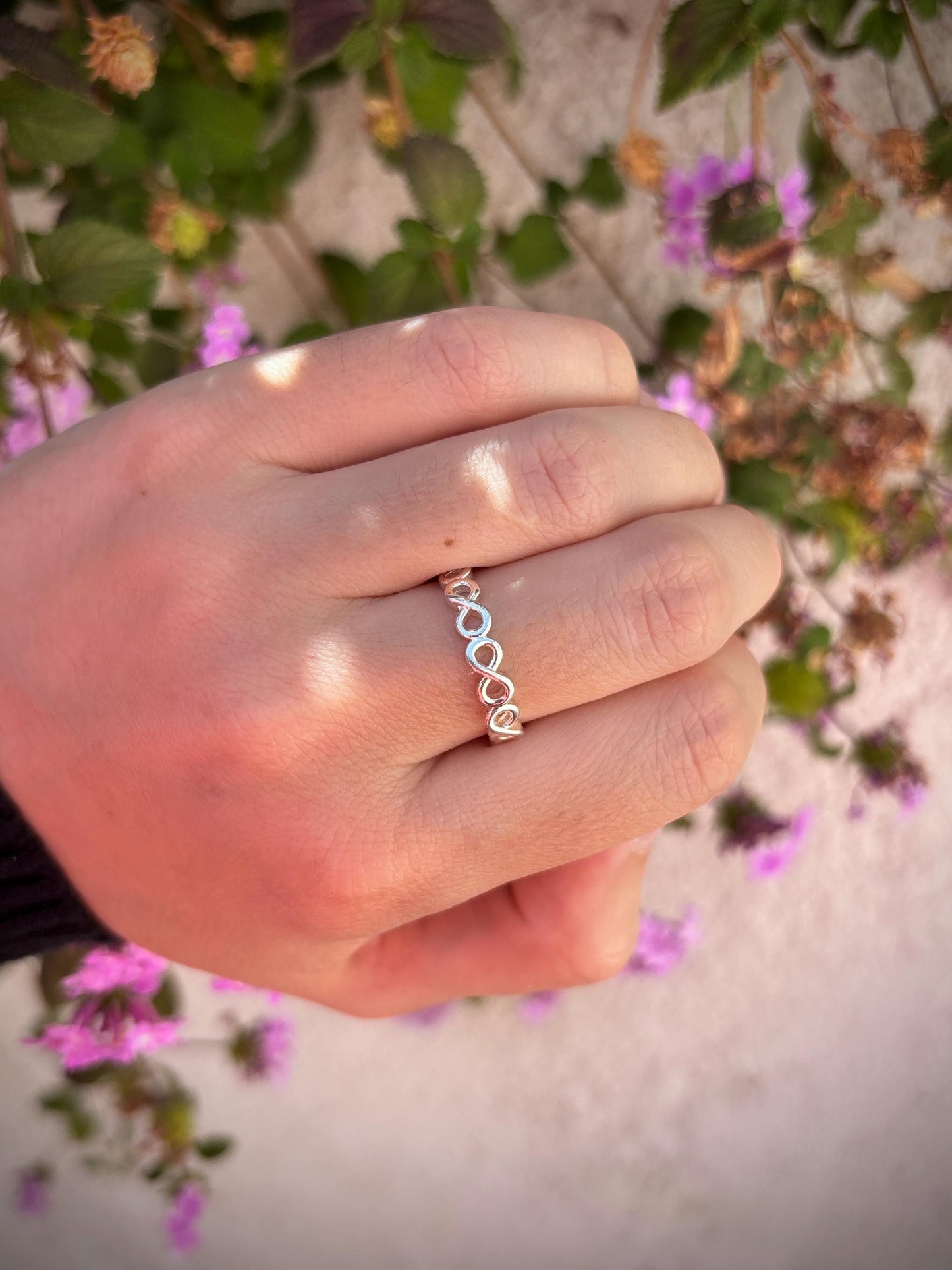 Infinity Ring 925 Sterling Silver, Minimalist Infinity Band, Handmade Promise Ring, Dainty Stackable Ring, Symbolic Love Jewelry