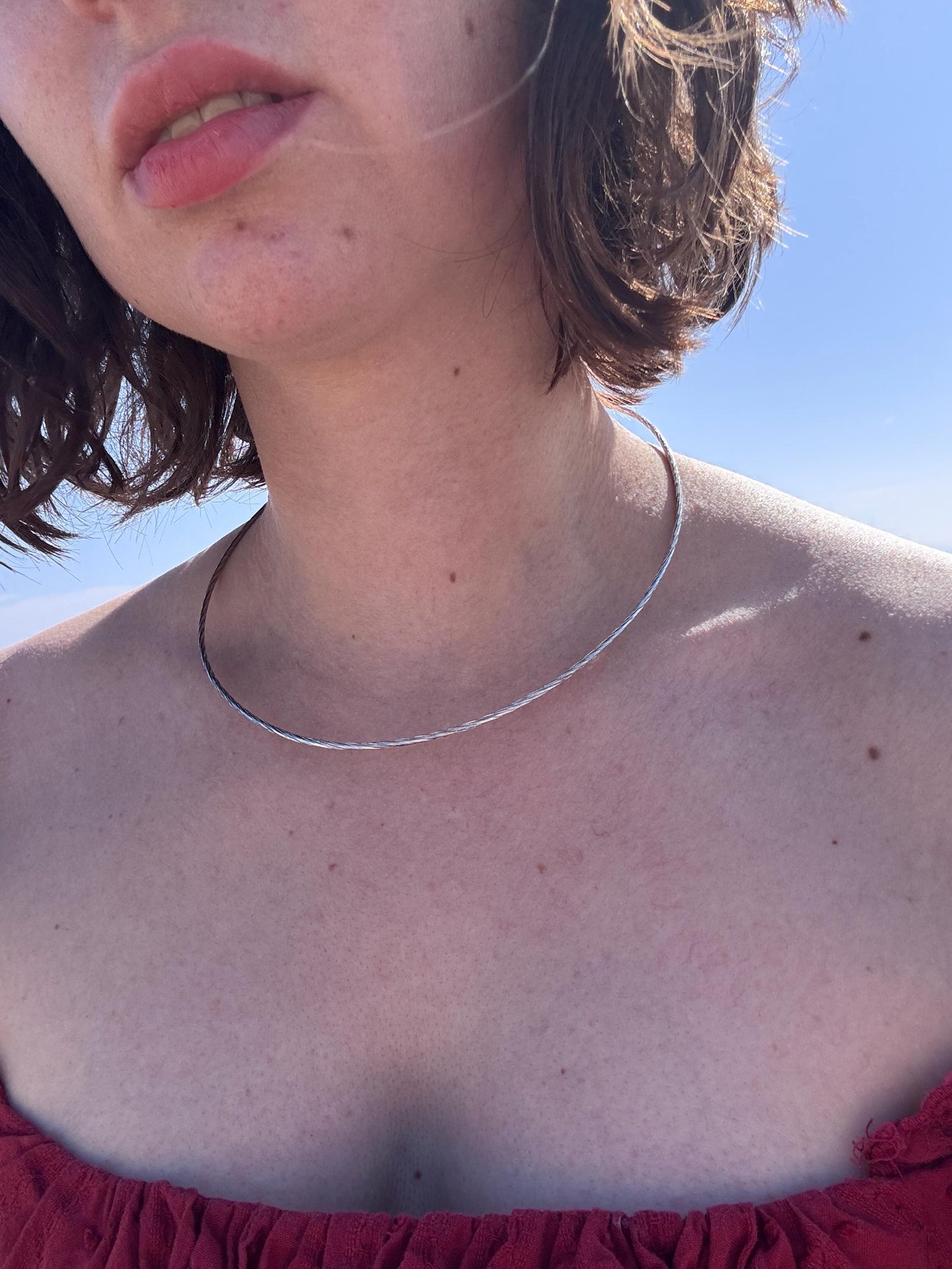 Minimalist Stainless Steel Choker Necklace, Snake Chain Choker, Silver Choker Necklace, Layering Necklace, Dainty Collar Necklace