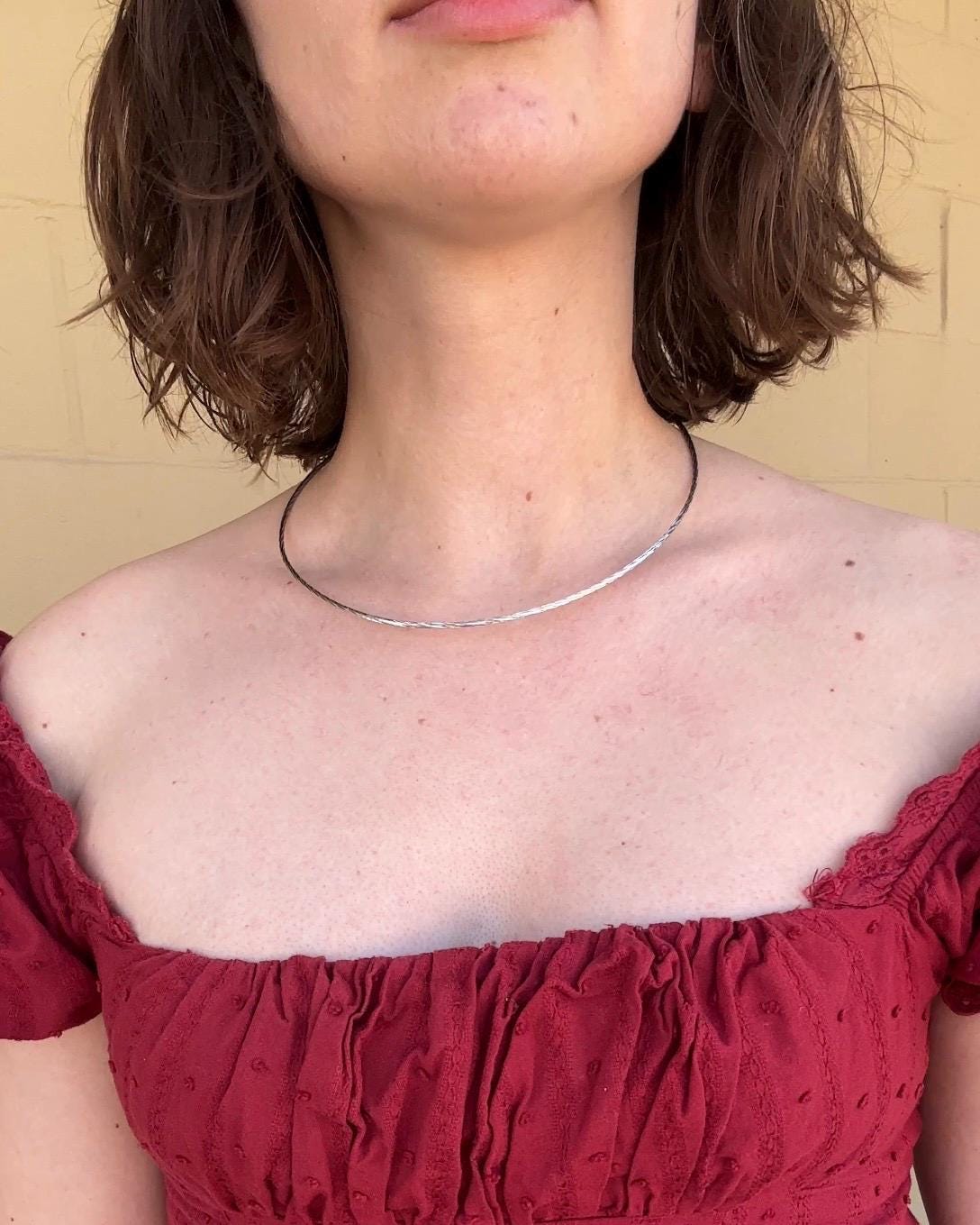 Minimalist Stainless Steel Choker Necklace, Snake Chain Choker, Silver Choker Necklace, Layering Necklace, Dainty Collar Necklace